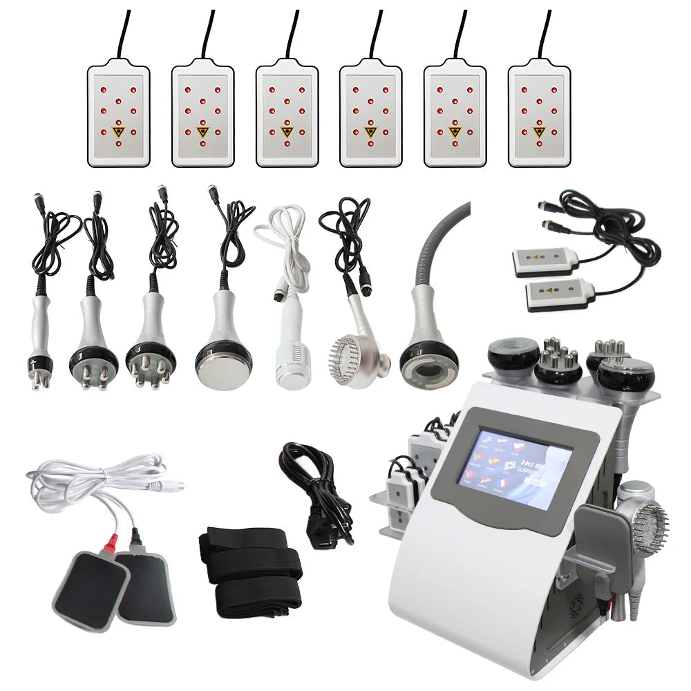 AOKO 9 in 1 Tool 80K Cavitation Ultrasonic Body Slimming Machine Multi-Polar Radio Anti-Wrinkle Rejuvenation Skin Lift Tighten