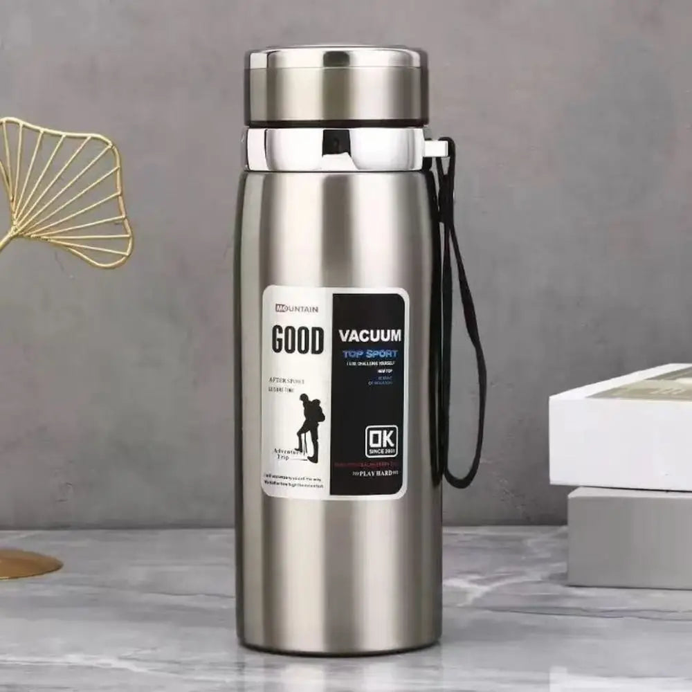 800/1000ml Sports Thermos Bottle Large Capacity Stainless Steel Insulated Water Bottle Heat-resistant
