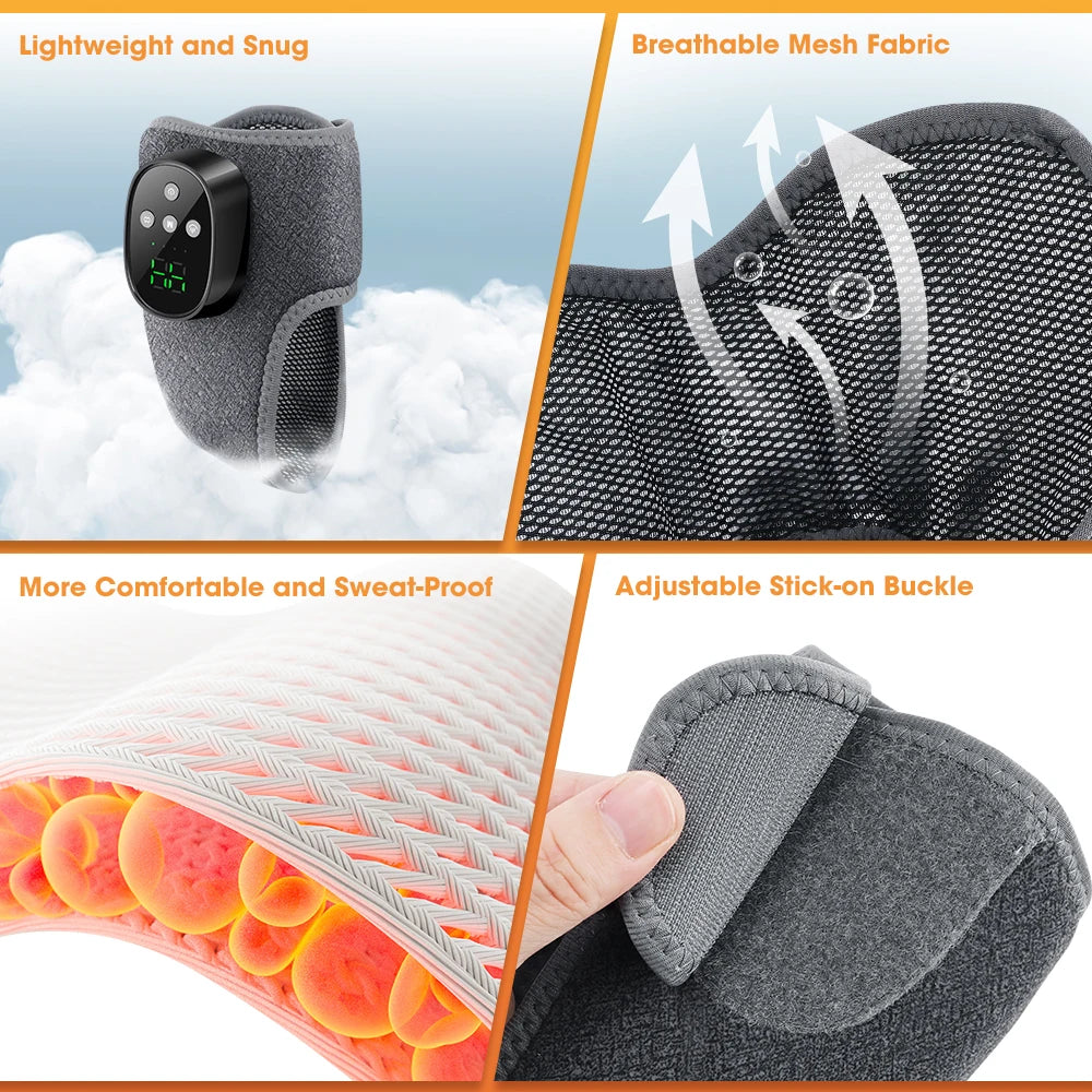 Heated Ankle Brace Massager 4 Heat Levels 4 Modes 4 Intensities Adjustable Warm Foot Brace Cordless Rechargeable Foot Relaxer