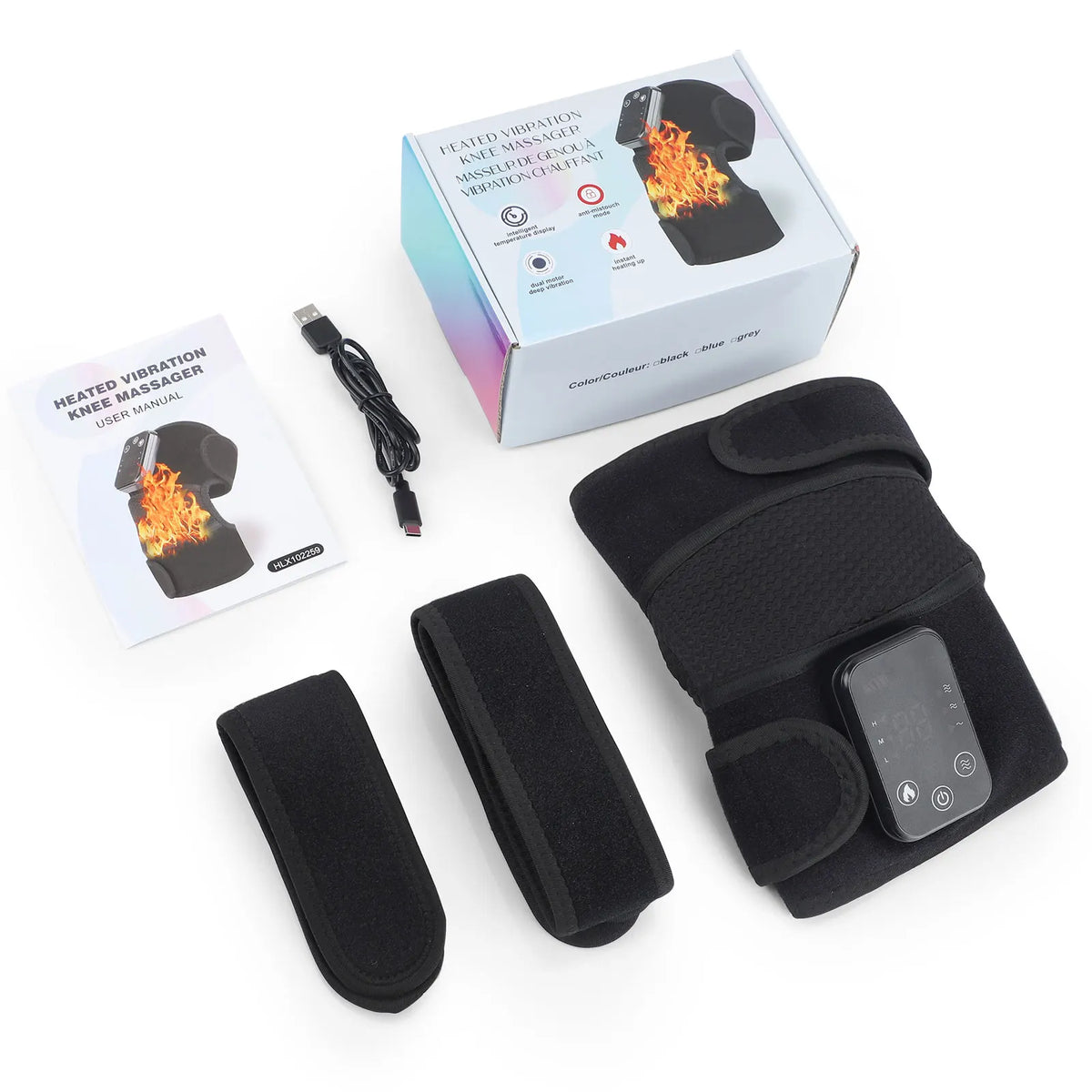 Electric Heating Knee Massage Instrument Cordless Hot Compress Vibrator,Muscle Relaxation