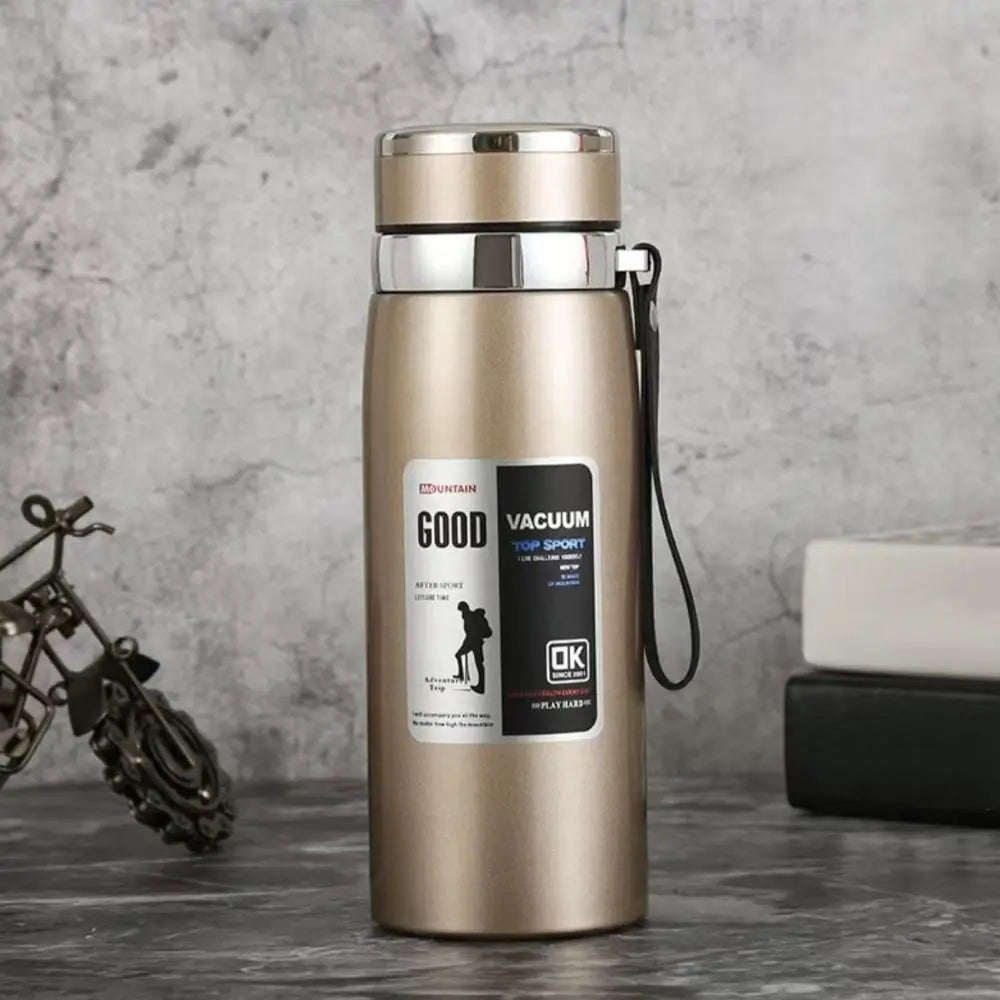 800/1000ml Sports Thermos Bottle Large Capacity Stainless Steel Insulated Water Bottle Heat-resistant