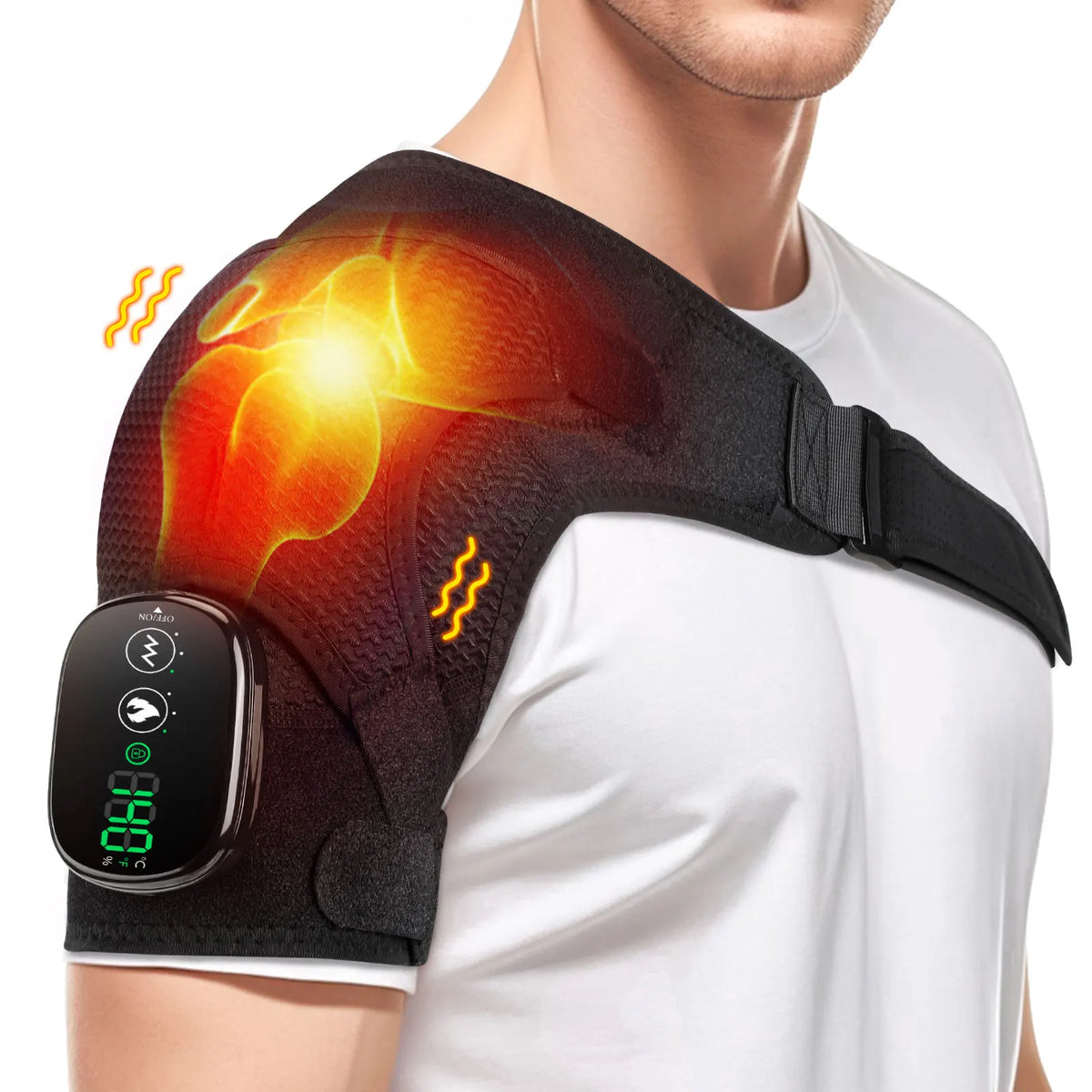 Electric Shoulder Massage Machine Heated Vibration Back Shoulder Belt Brace Relax Shoulder Neck Muscle Massagers Health Care