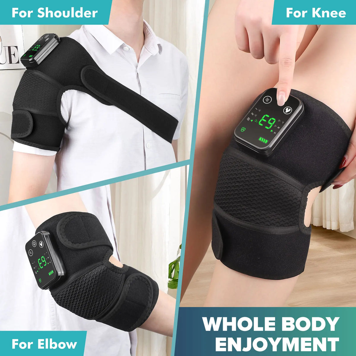 Electric Heating Knee Massage Instrument Cordless Hot Compress Vibrator,Muscle Relaxation