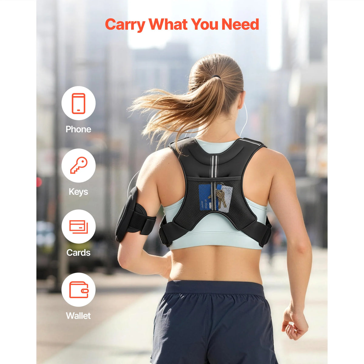 Succe Buy Buckle Weighted Vest 12/16/20/30 lbs Weight Vest with Reflective Stripe Adjustable for Men and Women for Strength Training