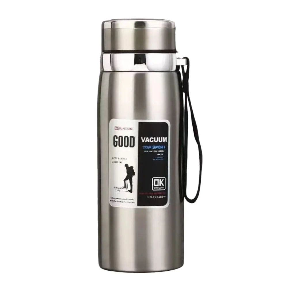 800/1000ml Sports Thermos Bottle Large Capacity Stainless Steel Insulated Water Bottle Heat-resistant