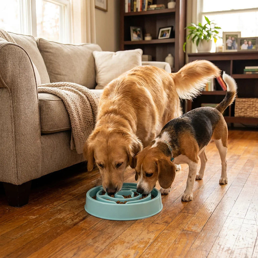 Maze Slow Feeder Dog Bowl - Non-Slip Interactive Bowl for Dogs & Cats, Prevents Bloat & Choking, Healthy Eating
