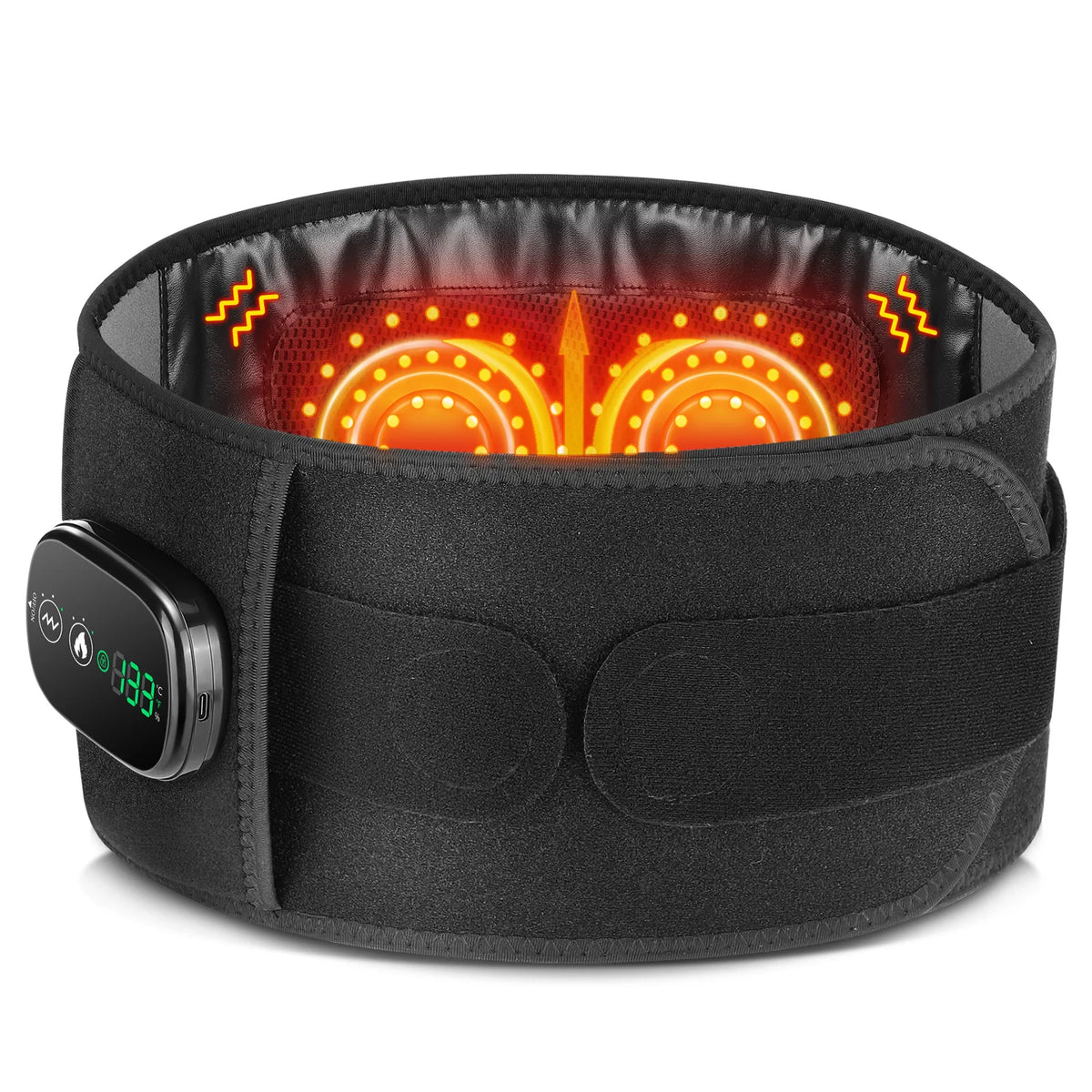 5-speed Heated Waist Belt Lower Back Lumbar Support Heating Pad 3 Vibration Massage Brace Abdomen Warm Menstrual Care Wrap
