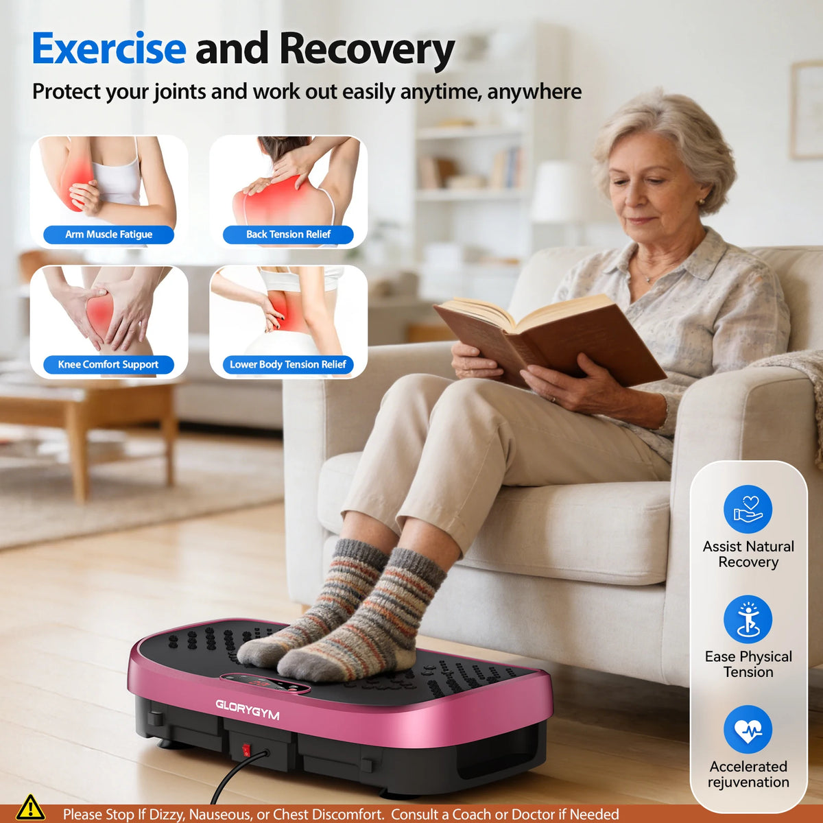 Magnetic Vibration Plate Exercise Machine Fat Burning 120 Levels 330lbs Portable Quiet Home Fitness  APP Control Workout Platform for Home Gym Body Shaping  for Women and Men