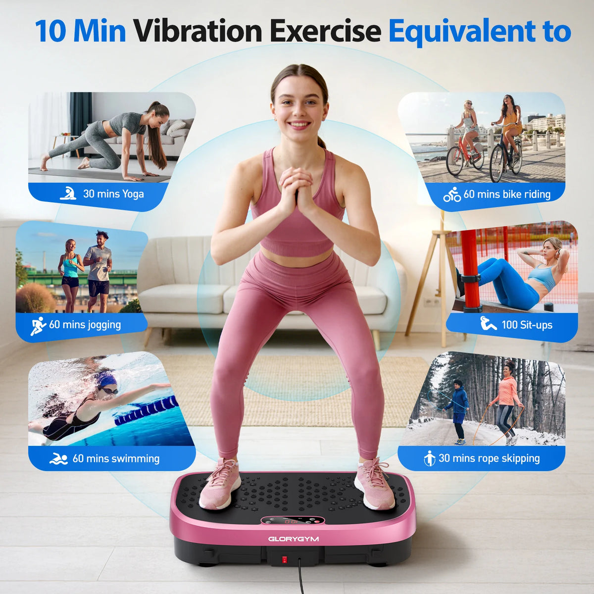 Magnetic Vibration Plate Exercise Machine Fat Burning 120 Levels 330lbs Portable Quiet Home Fitness  APP Control Workout Platform for Home Gym Body Shaping  for Women and Men