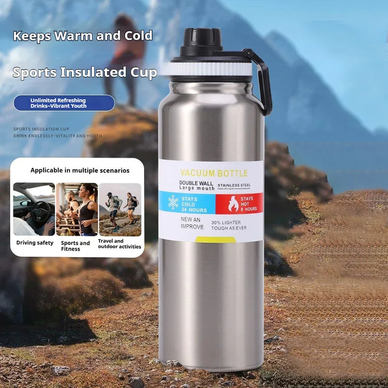 600/800/1000MLStainless Steel Thermos Bottle Car Thermal Cup Vacuum Flask Keeps Cold and Heat Thermal Mug Sports Insulated Cup