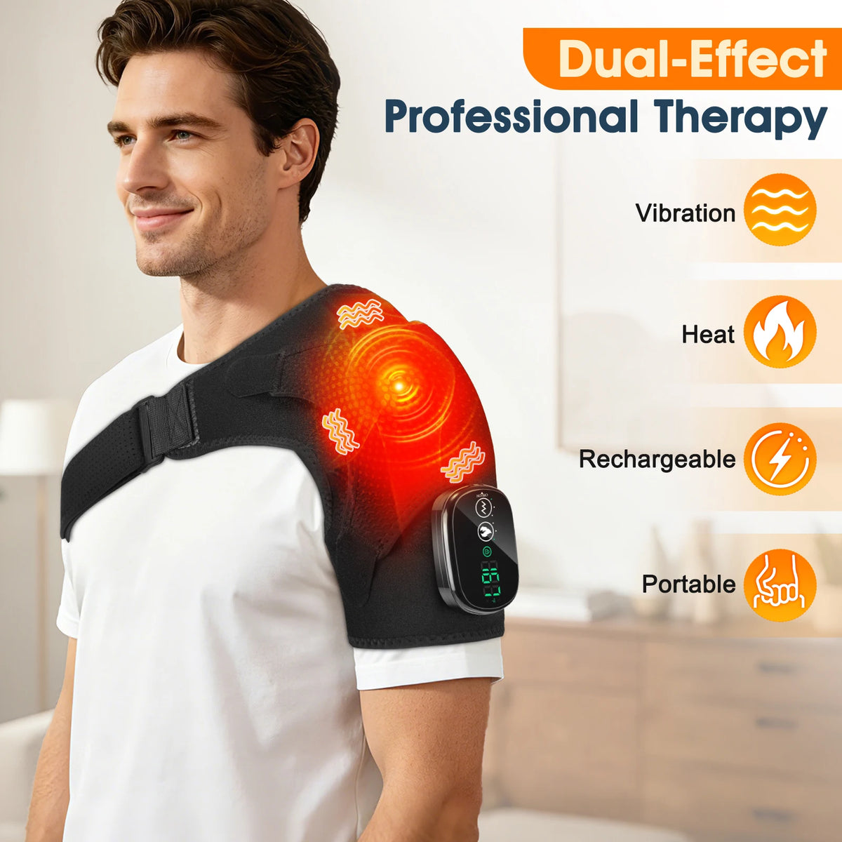 Electric Shoulder Massage Machine Heated Vibration Back Shoulder Belt Brace Relax Shoulder Neck Muscle Massagers Health Care