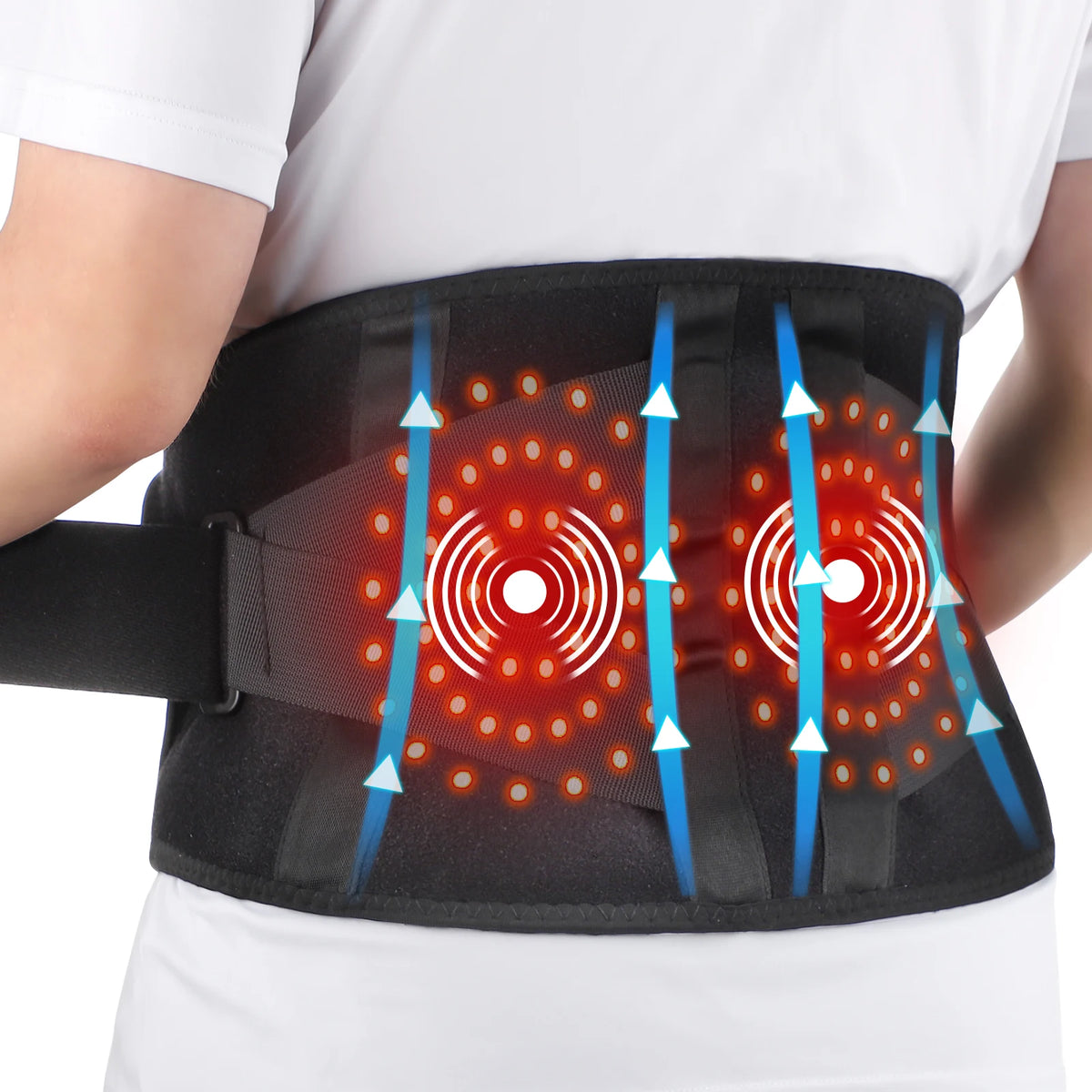 5-speed Heated Waist Belt Lower Back Lumbar Support Heating Pad 3 Vibration Massage Brace Abdomen Warm Menstrual Care Wrap