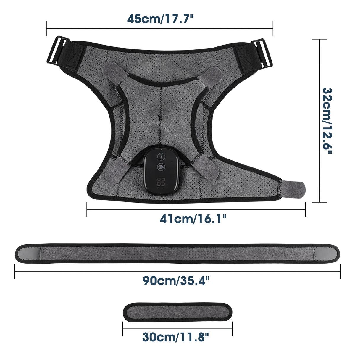 Cordless Electric Heating Shoulder Massager Vibration Massage Shoulder Brace Support Belt Shoulder Muscle Relaxer Heated Pad