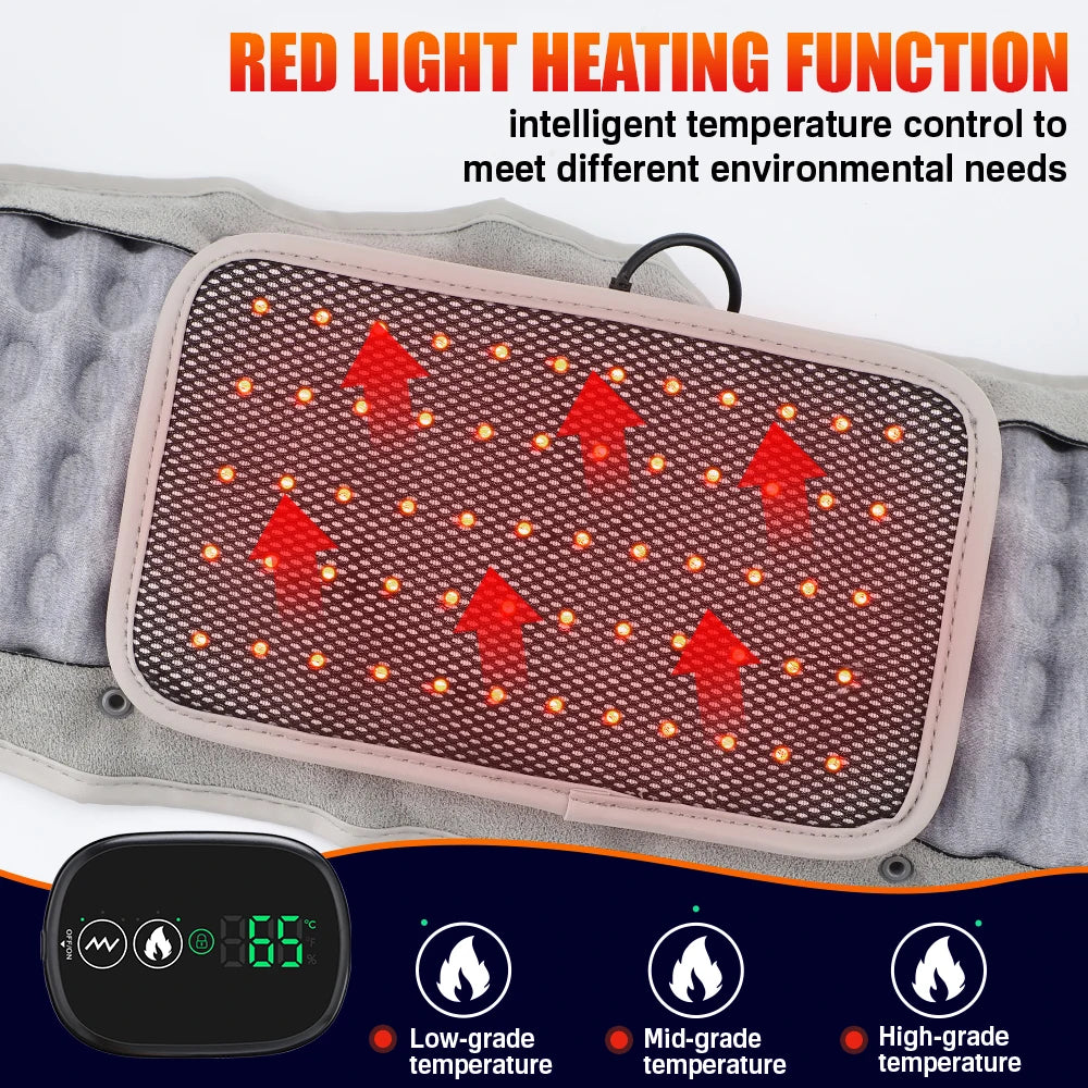 Back Heating Support Belt Airbag Heating Waist Brace Vibration Massage Back Brace Belt Abdomen Warmer Lumbar Support