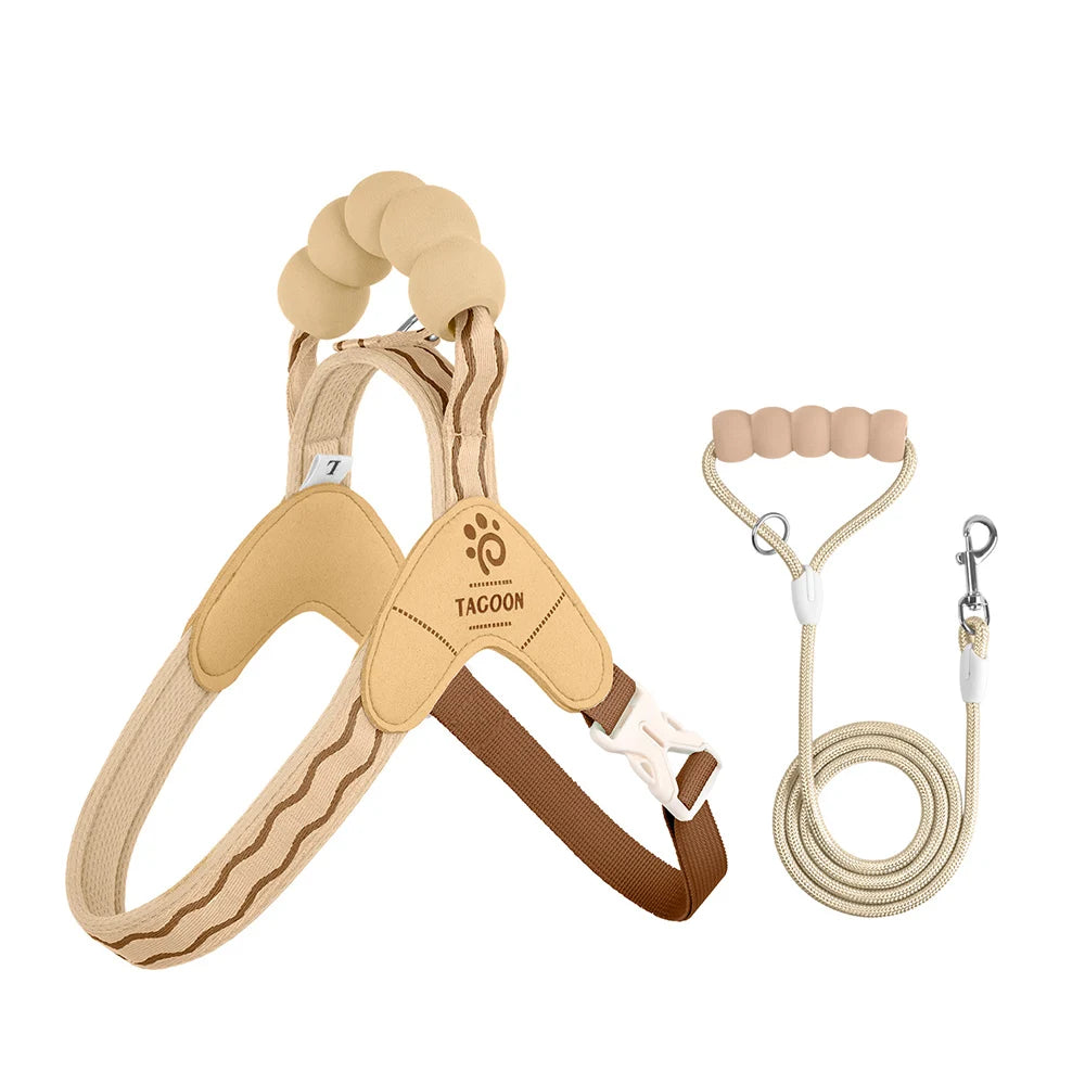 Dog Harness Leash Set Step-In No-Pull Easy Escape Proof Vest with Dual Leash Clips  for Puppy Small Medium  Dogs
