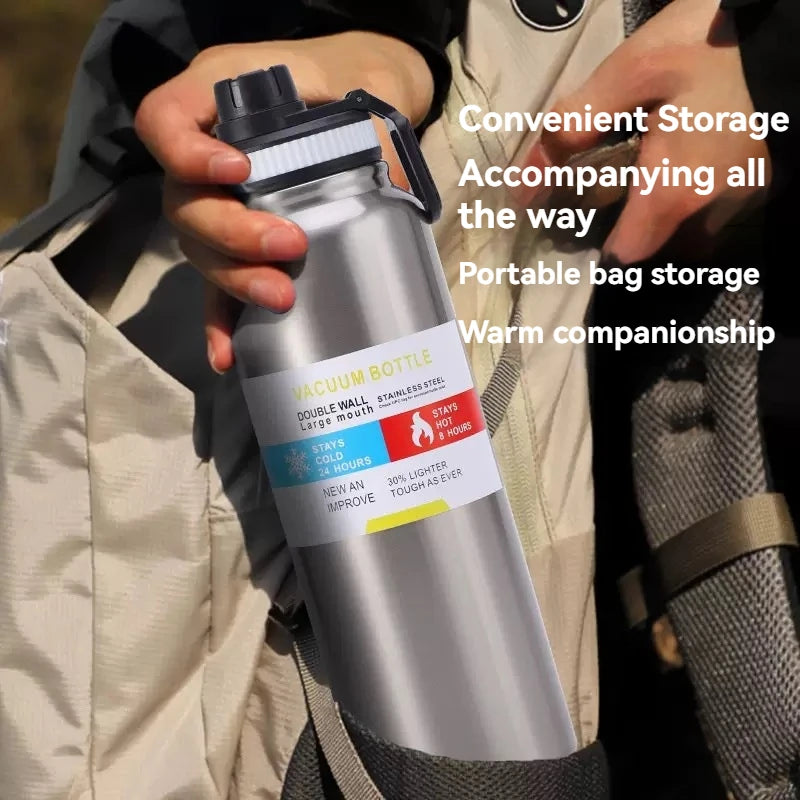 600/800/1000MLStainless Steel Thermos Bottle Car Thermal Cup Vacuum Flask Keeps Cold and Heat Thermal Mug Sports Insulated Cup