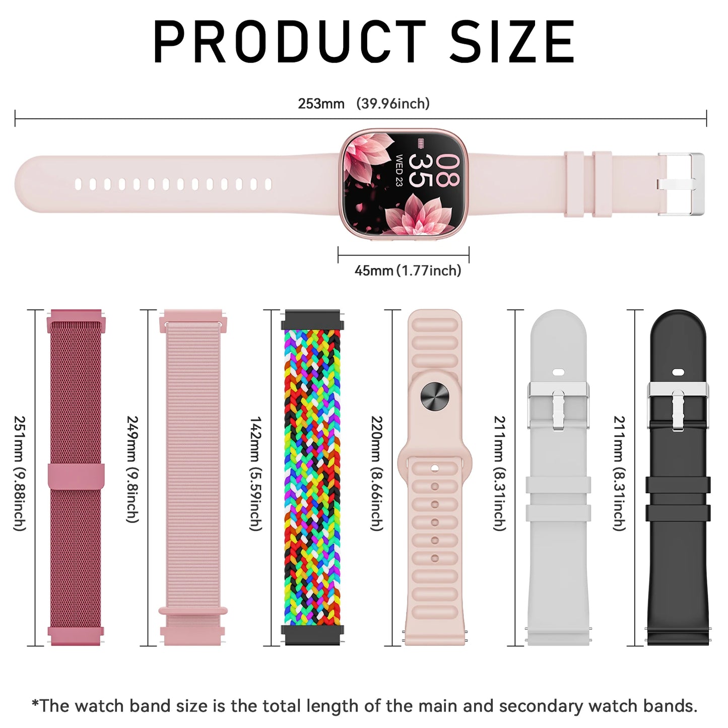 2026 New Ladies Smart Watch 1.83 Inch HD Touch Screen Fitness Tracker, 115+ Sports Modes, Heart Rate Sleep & Menstrual Cycle Monitor, IP67 Waterproof Smartwatch with 7 Replacement Bands Gift Set Compatible with Android iOS