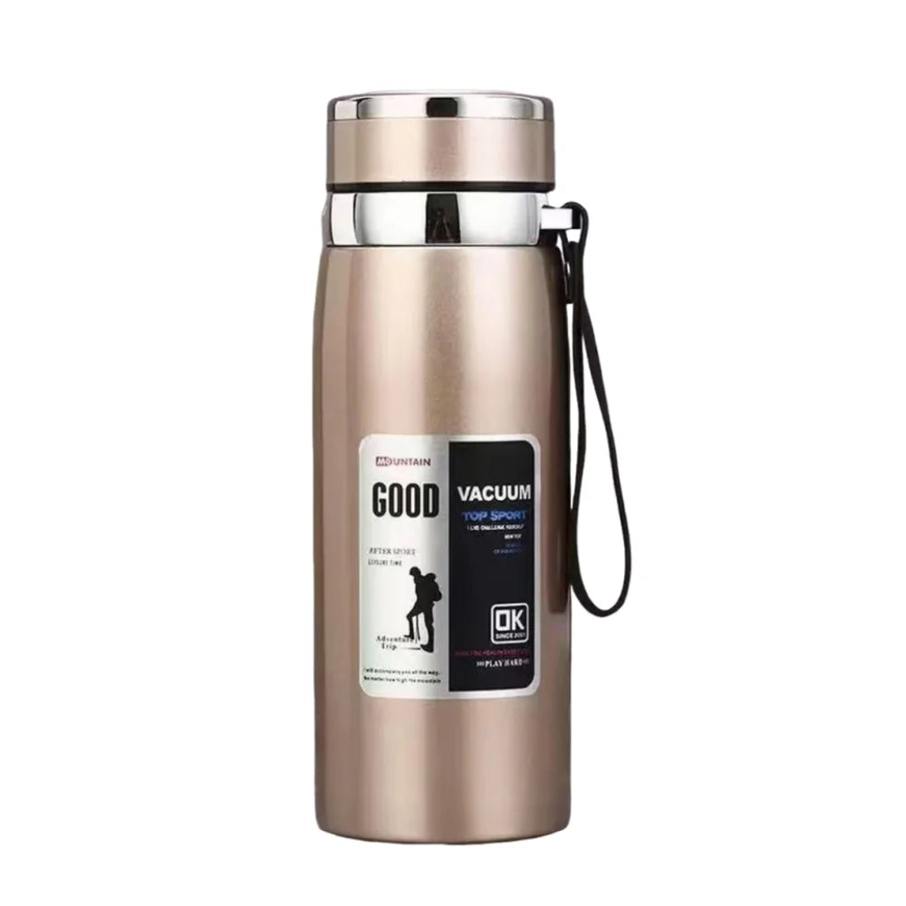 800/1000ml Sports Thermos Bottle Large Capacity Stainless Steel Insulated Water Bottle Heat-resistant