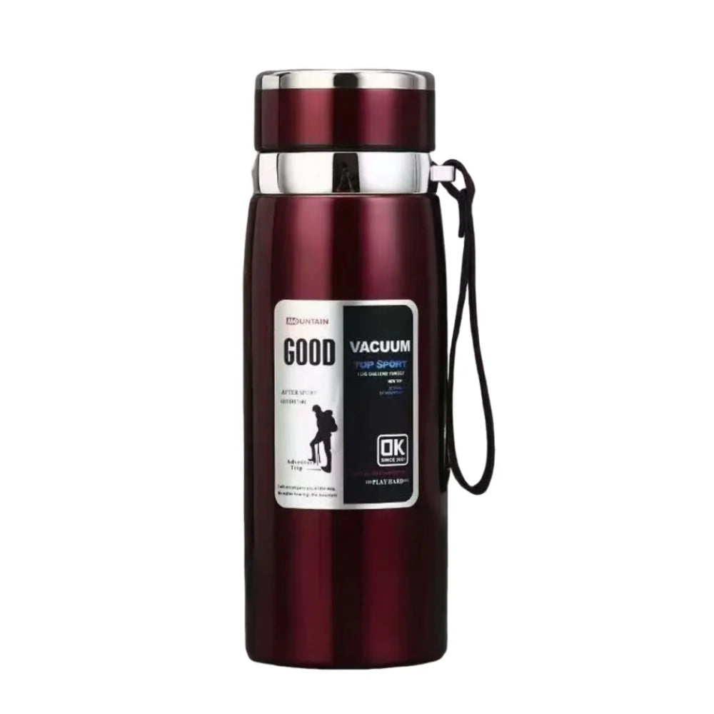 800/1000ml Sports Thermos Bottle Large Capacity Stainless Steel Insulated Water Bottle Heat-resistant