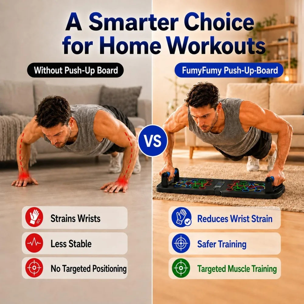 Smart Push Up Board with Counter, Foldable Home Workout Equipment, Non-Slip Handles for Chest, Shoulders, Back & Triceps