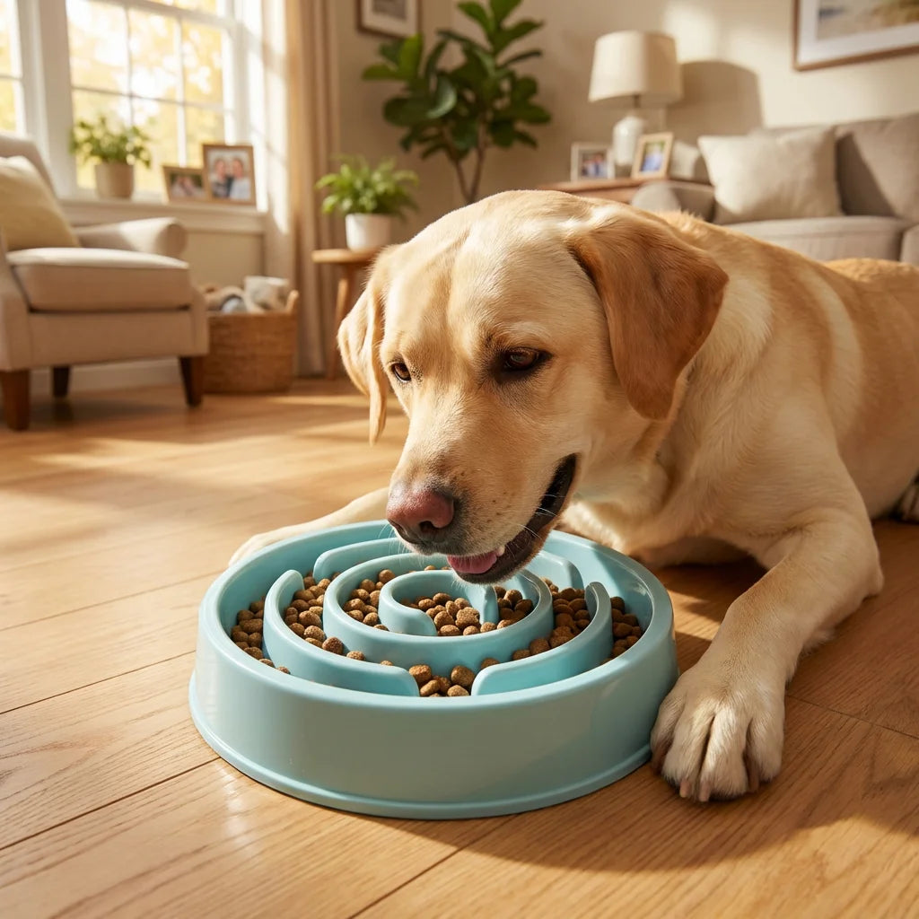 Maze Slow Feeder Dog Bowl - Non-Slip Interactive Bowl for Dogs & Cats, Prevents Bloat & Choking, Healthy Eating