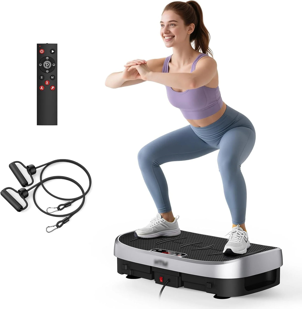 Magnetic Vibration Plate Exercise Machine Fat Burning 120 Levels 330lbs Portable Quiet Home Fitness  APP Control Workout Platform for Home Gym Body Shaping  for Women and Men