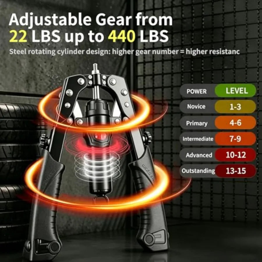 3 in 1 Twister Arm Trainer, Adjustable 22-440 lbs Hydraulic Power Chest Workout Equipment with Ab Roller Wheel,home gym.